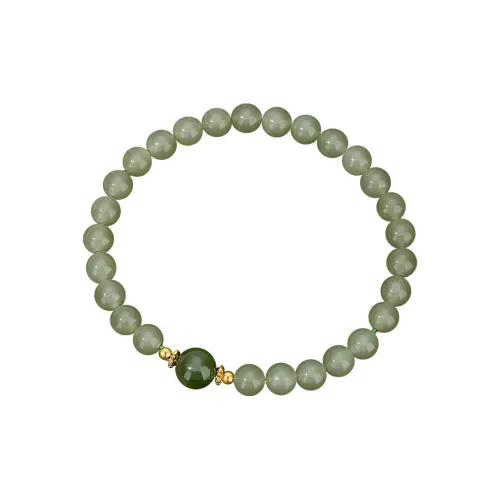 WUMZK Bracelets Pale Greenish White Jade Women's