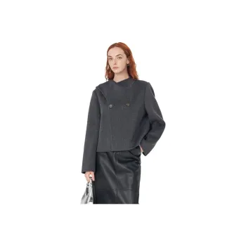 Self Who Scarf Collar Coat Women's