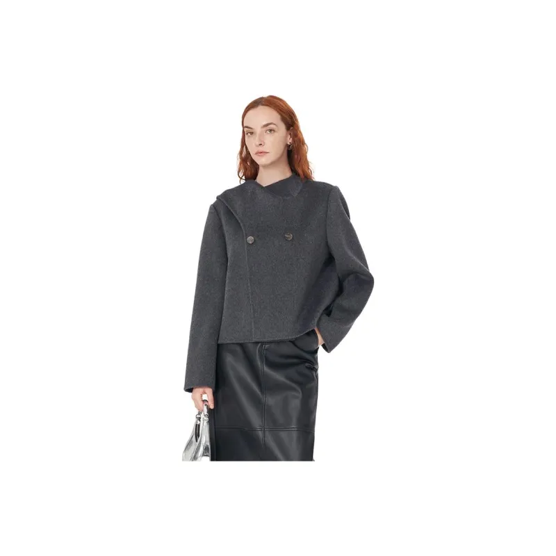 Self Who Scarf Collar Coat Women's-1