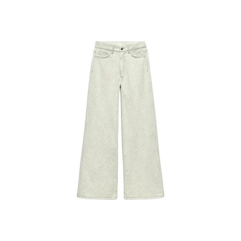 ZARA Casual Pants Women's Green/White-0