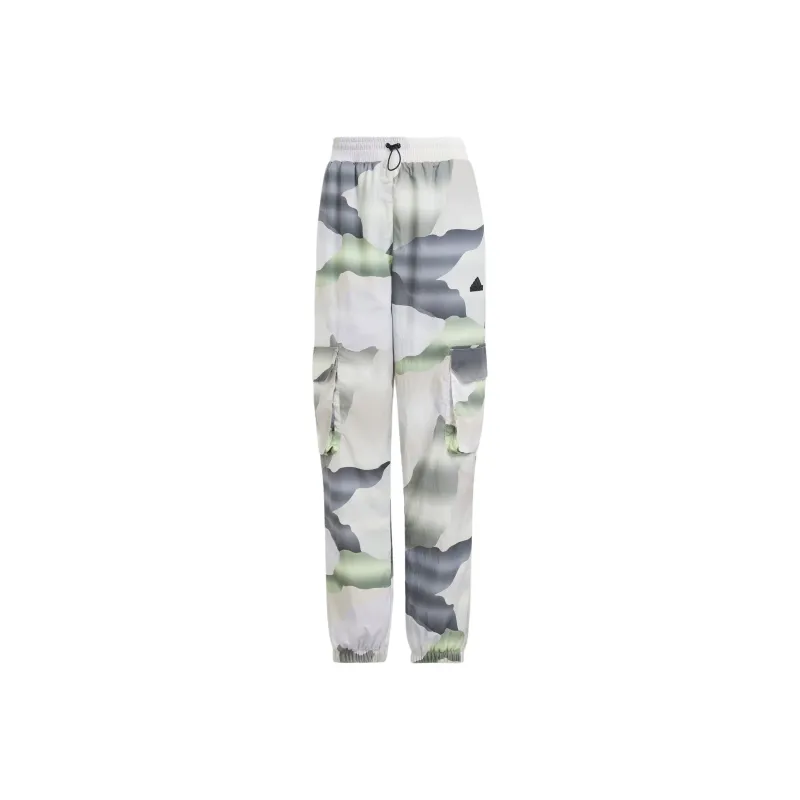 Adidas CITY ESCAPE City Escape Camo Print Cargo Tracksuit Bottoms Casual Pants Women's Gray White-0
