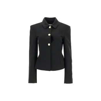 GANNI Single Breasted Twill Blazer