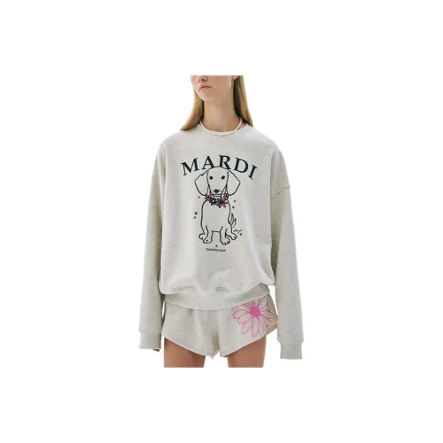 MARDI MERCREDI SS25 SWEATSHIRTSWINGTHETAILDDANJIFLOWERNECKLACE_OATMEALPINK Sweatshirt Korean Style Women's Oat Powder