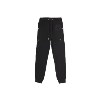 Burberry Logo Print Cotton Sweatpants Black