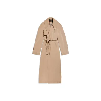Balenciaga Patterned Checkered Oversized Trench Coat