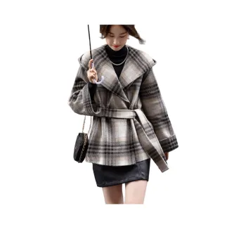 【dme】 Coats Women's Gray Plaid Pattern