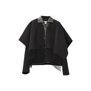 HERMES Velvet feel Coat Women's Black