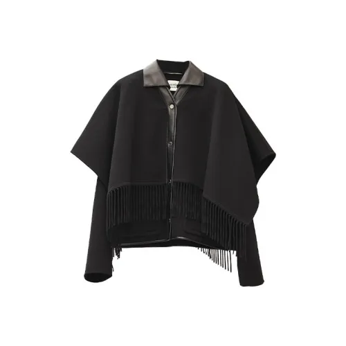 HERMES Velvet feel Coat Women's Black