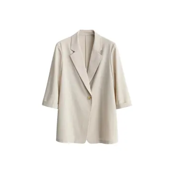 SHALLOW STREAMS Business Suit Women's Linen Beige