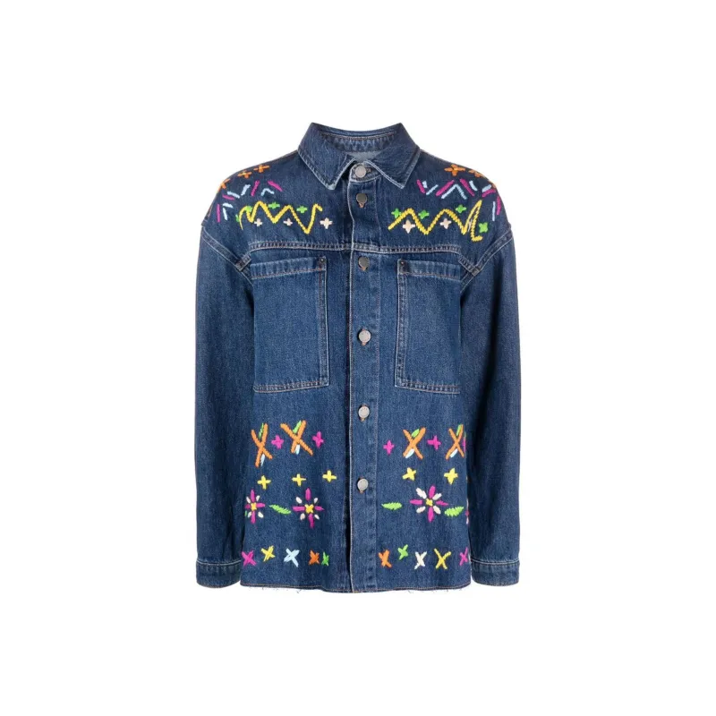 MIRA MIKATI Denim Jacket Women's Blue-0