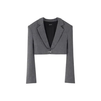 NINE WEST Cropped Coats Women's Dark Gray