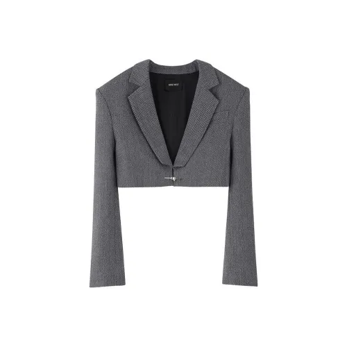 NINE WEST Cropped Coats Women's Dark Gray