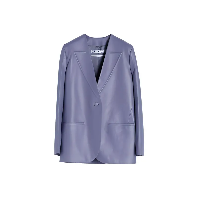 OFF-WHITE FW21 Leather Jackets Women's Purple-0