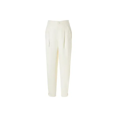 LOFT SHINE SS22 Tapered Pants Casual Pants Women's White