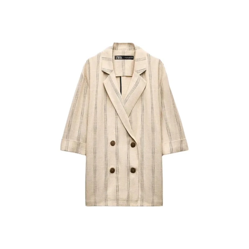 ZARA Business Suit Women's Nude/Sea Blue-0