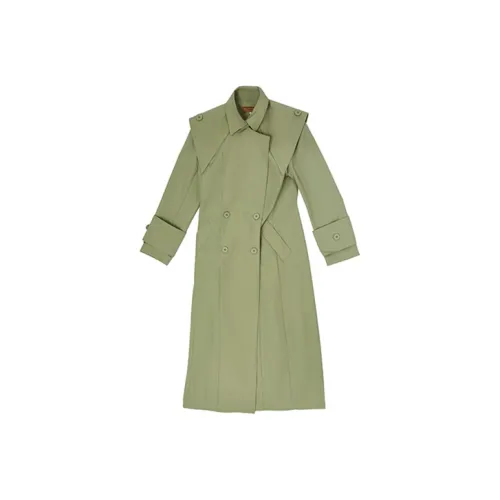 D. MARTINA QUEEN Trench Coats Women's Emerald Green