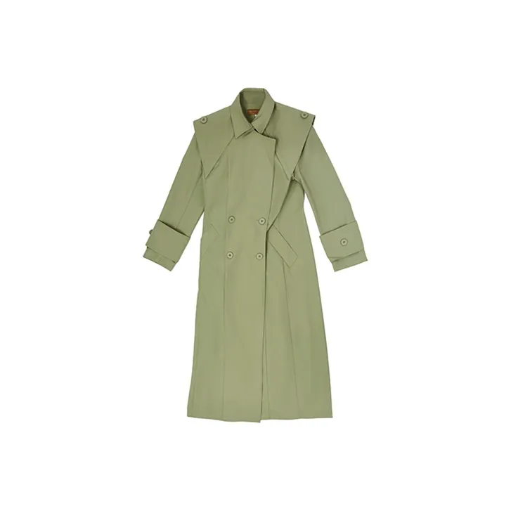 D. MARTINA QUEEN Trench Coats Women's Emerald Green-0