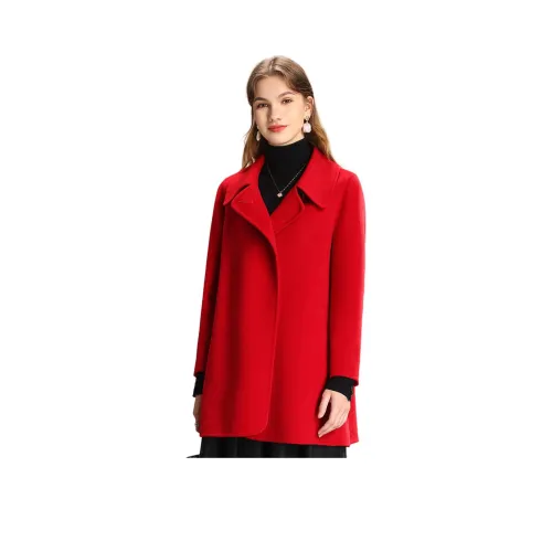 FENHONGMALI Coats Women's Red