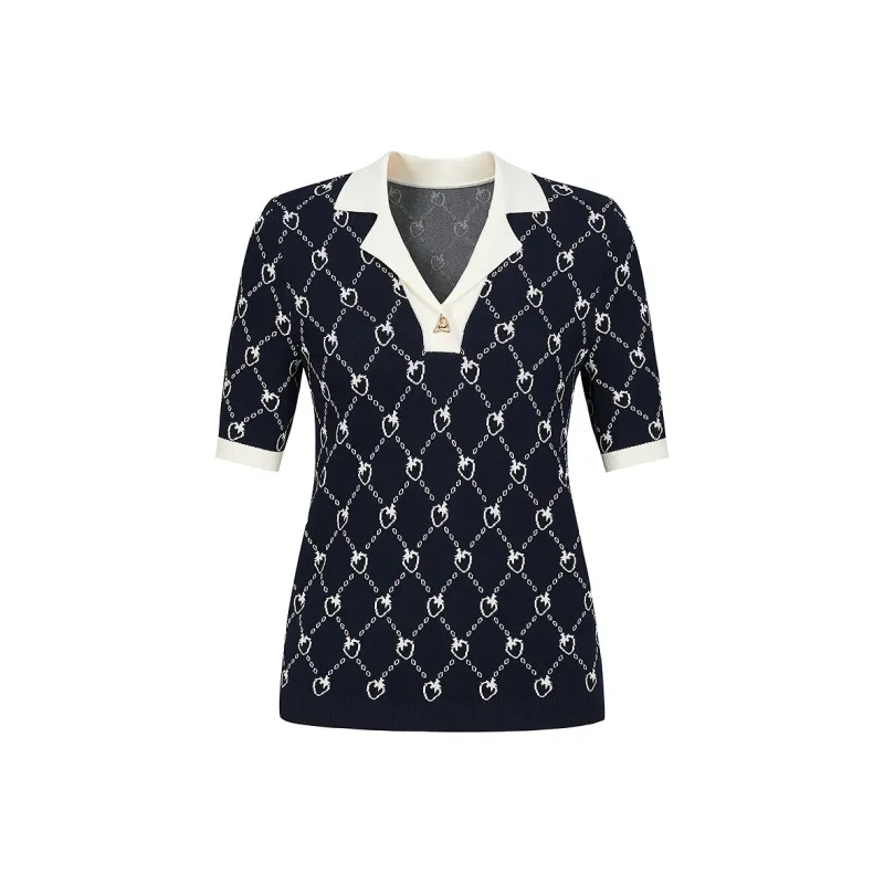 JZ. ANNAKRO Knitwear Women's Floral Dark Blue-0