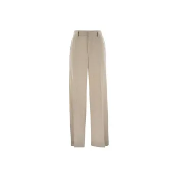 Brunello Cucinelli High-Waist Wide-Leg Tailored Trousers