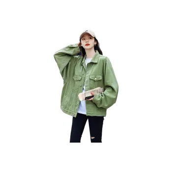 Demana Denim Jacket Women's Gray Pea Green
