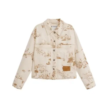 Broadcast Denim Jackets Women's W64 Light Beige Heather Gray