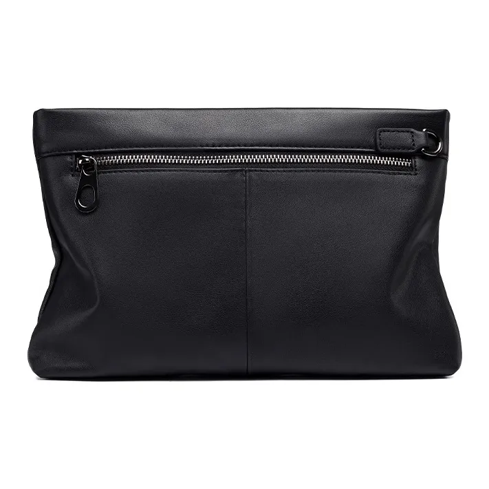 VIHUS Cow Leather Clutch Large Size Men's Black-2