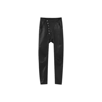 YUMOMO STAR Pencil Pants Pants Women's Texture Black