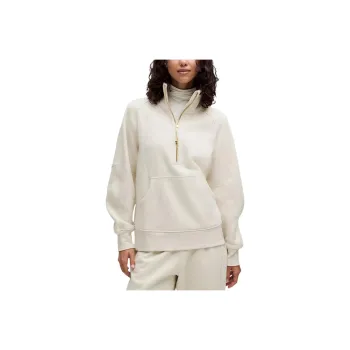 Lululemon Scuba Oversized SS25 Funnel Neck Half Zip Long Sweatshirt Women's Hot Bone/Gold