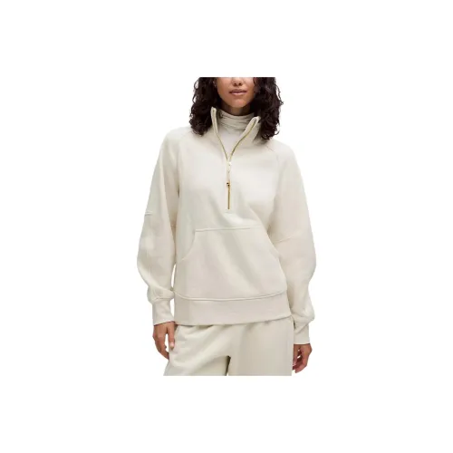 Lululemon Scuba Oversized SS25 Funnel Neck Half Zip Long Sweatshirt Women's Hot Bone/Gold