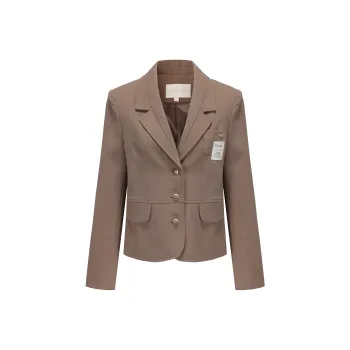 CHIWAWAMEME Business Suit Women's Latte Coffee Gold Logo