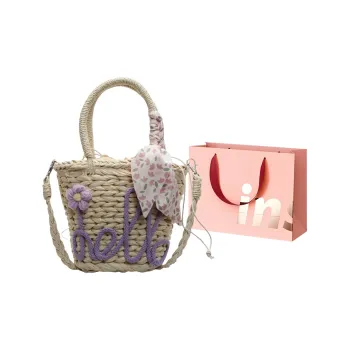 WHEELY BABY+ Straw Woven Shoulder Bag, Handbag Women's Multicolor