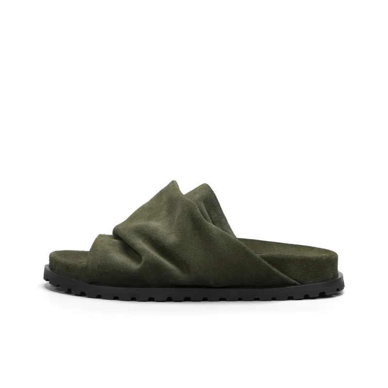 CROOKED CARD Slip Resistant Odor Resistant Slide Slippers Unisex Palm Green-0