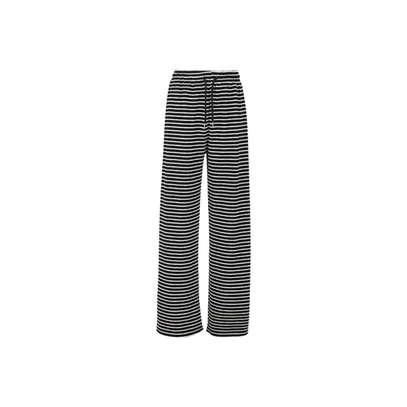 FHMY Casual Pants Women's Black White-2