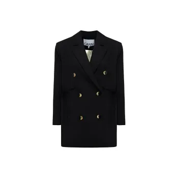GANNI Double-Breasted Oversized Blazer