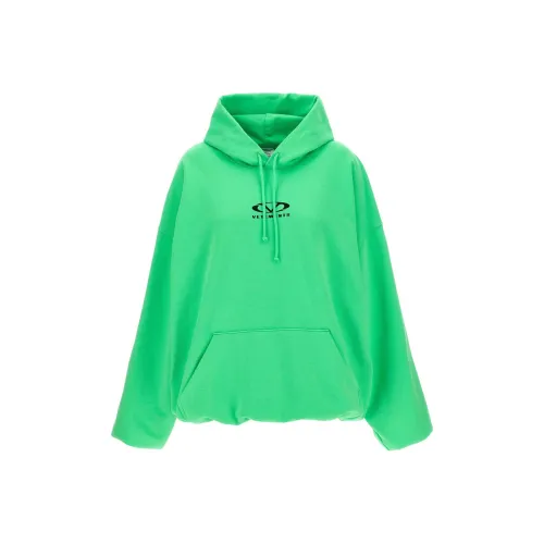 Vetements Oval Logo Printed Drawstring Hoodie