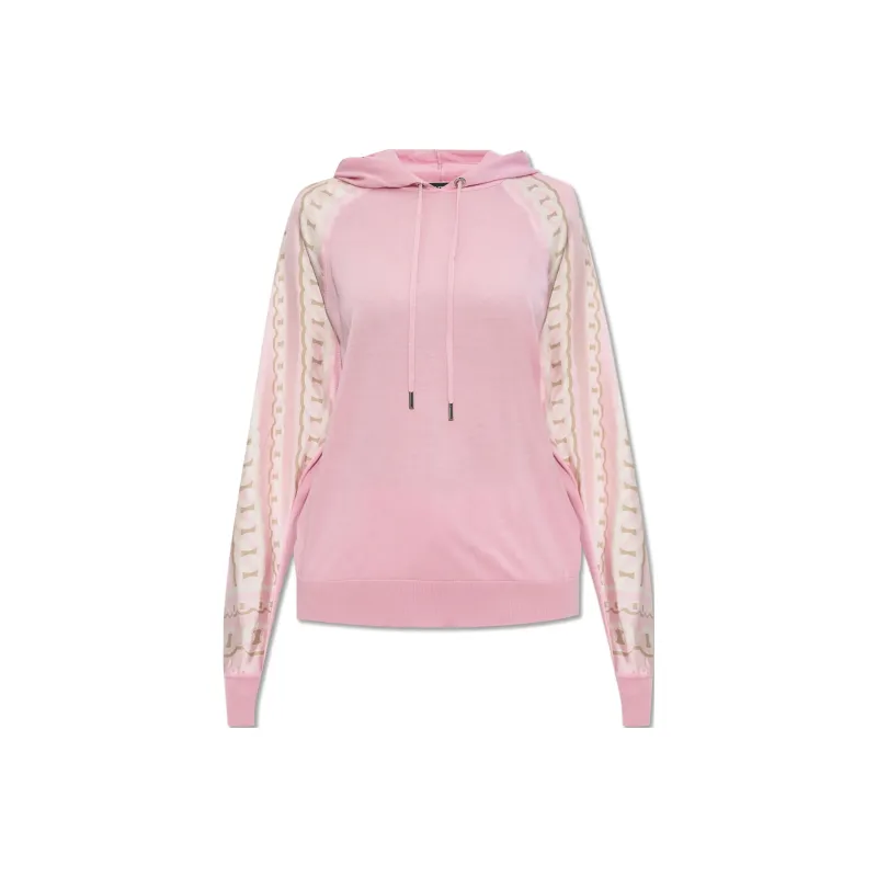 VERSACE Chain Printed Knitted Drawstring Hoodie-0