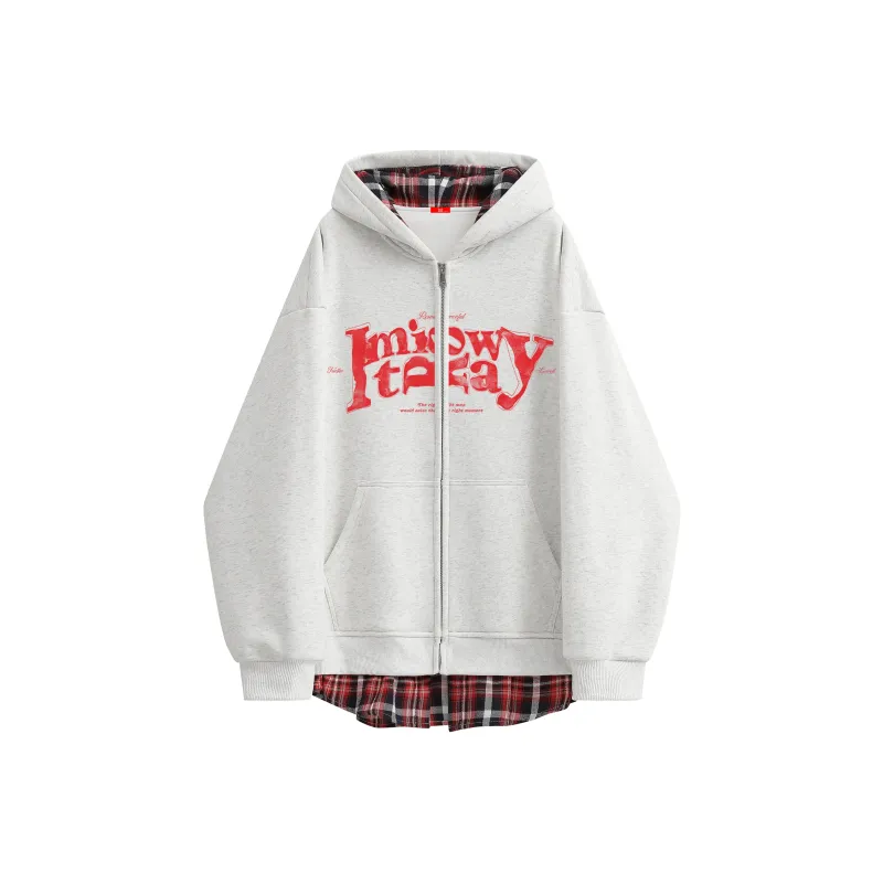 MIIOW Trend Party Series Sweatshirt Unisex Heather Gray & Red-8