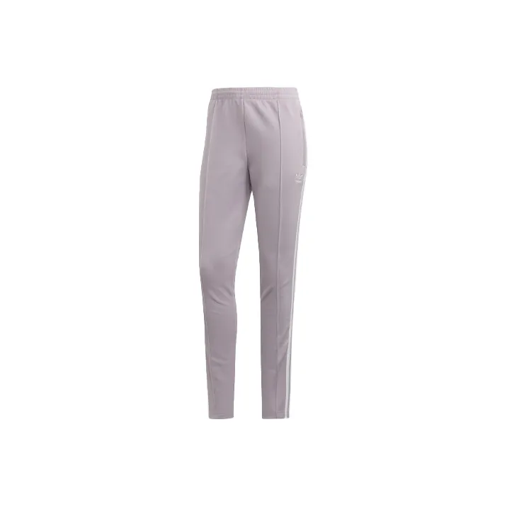 Adidas Originals SST Knitted Sports Pants Women's Light Pink Purple Gray-0