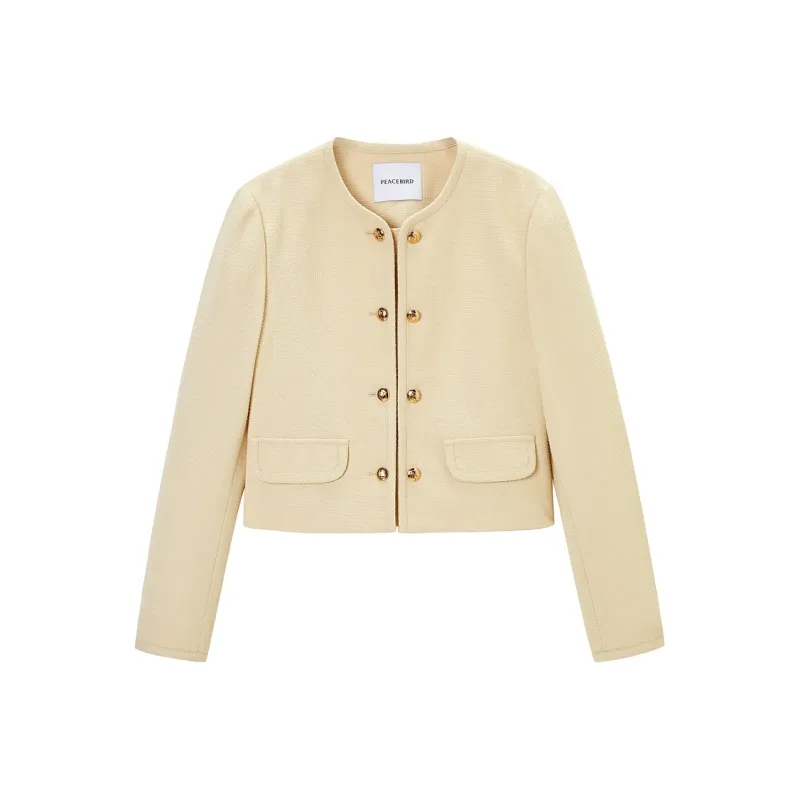 PEACEBIRD Cropped Coats Women's-0