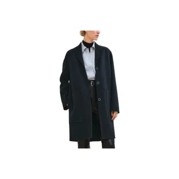 HERMES FW24 Coat Women's Black Blue
