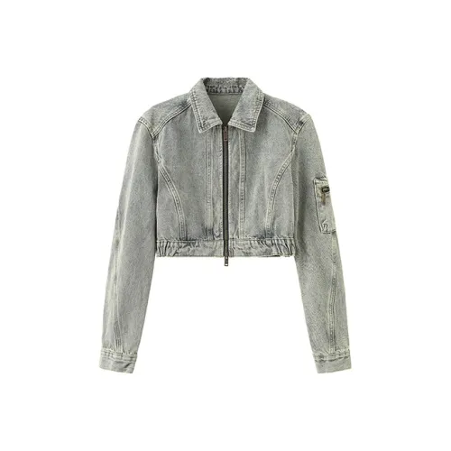 Cubic Denim Jackets Women's Vintage Blue