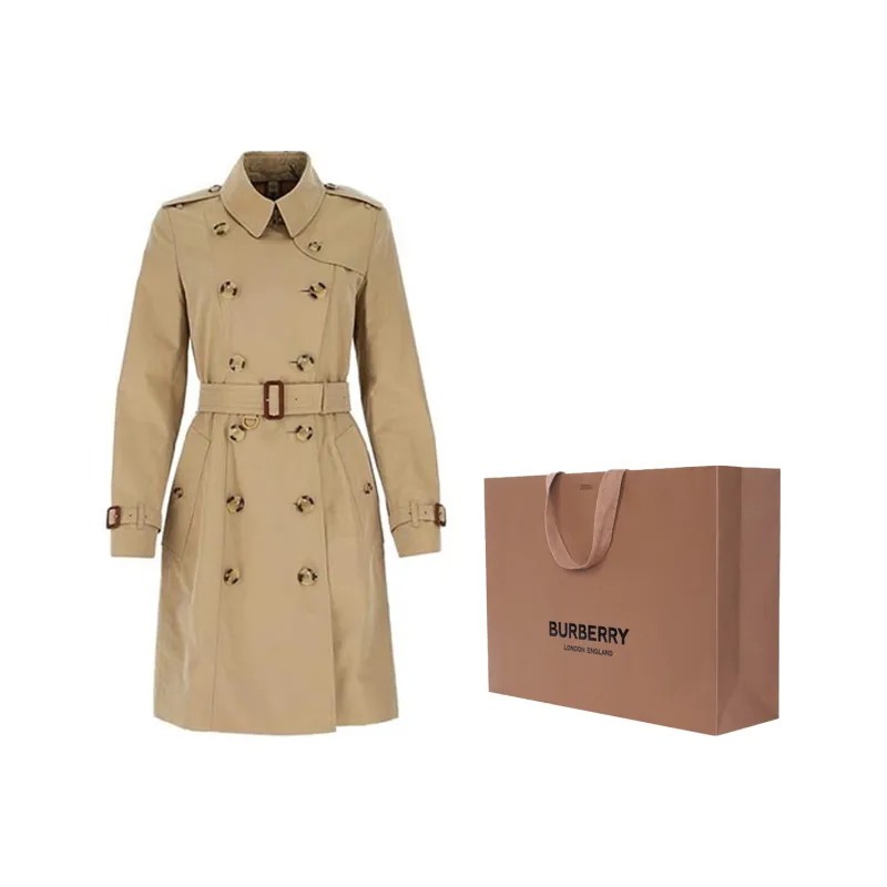 Burberry Double Breasted Belted Trench Coat-6
