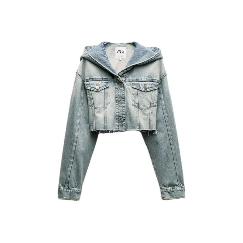 ZARA Denim Jacket Women's Light Blue-0