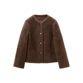 OVV Coats Women's Dark Brown Solid Color B3