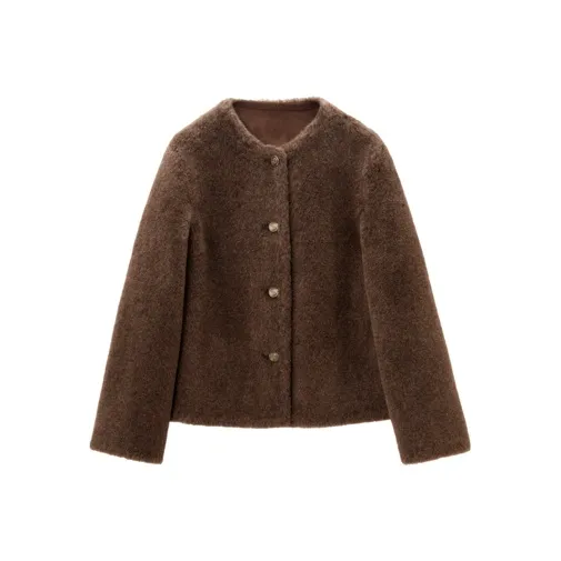 OVV Coats Women's Dark Brown Solid Color B3-0