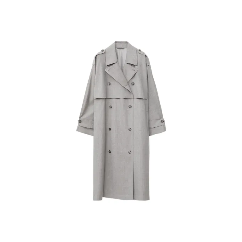 TOTEME Trench Coats Women's Gray-0
