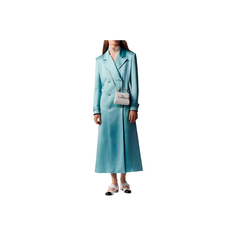 CHANEL Trench Coats Women's Turkey Blue-0