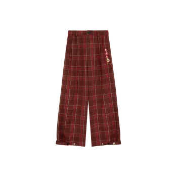 B.Duck Casual Pants Women's Brown Plaid