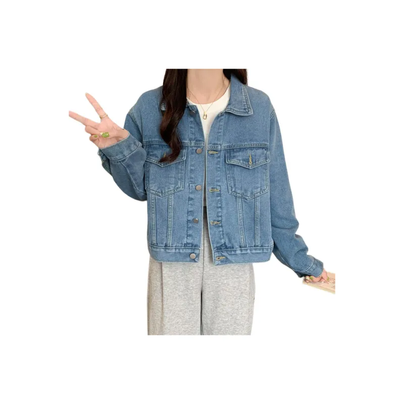 JEANSWEST Denim Jacket Women's Light Blue-0